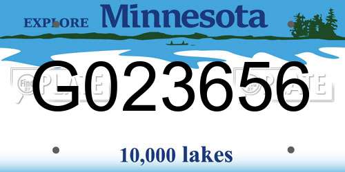 G023656 Minnesota License Plate