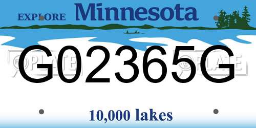 G02365G Minnesota License Plate