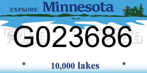 G023686 Minnesota License Plate