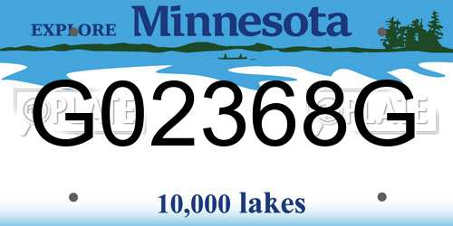 G02368G Minnesota License Plate
