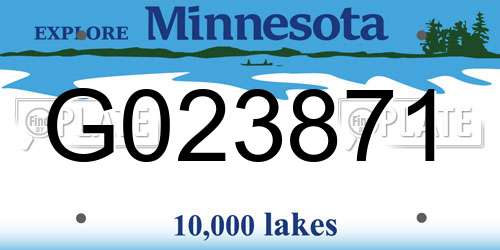 G023871 Minnesota License Plate