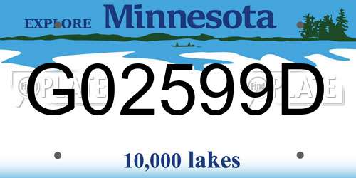 G02599D Minnesota License Plate