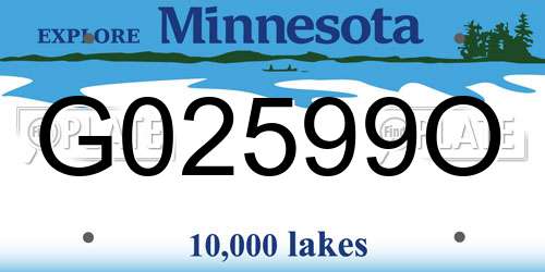G02599O Minnesota License Plate