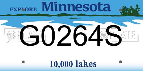 G0264S Minnesota License Plate