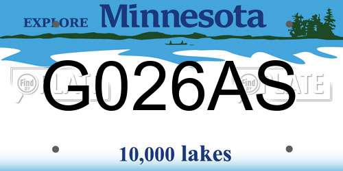 G026AS Minnesota License Plate