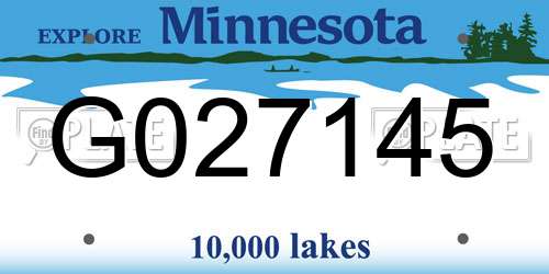 G027145 Minnesota License Plate
