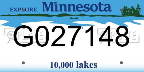 G027148 Minnesota License Plate