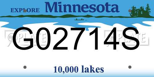 G02714S Minnesota License Plate