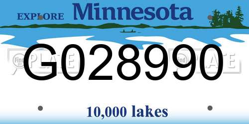 G028990 Minnesota License Plate