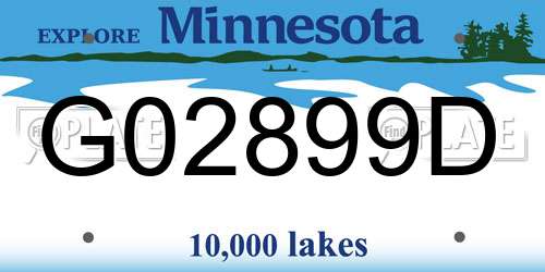 G02899D Minnesota License Plate