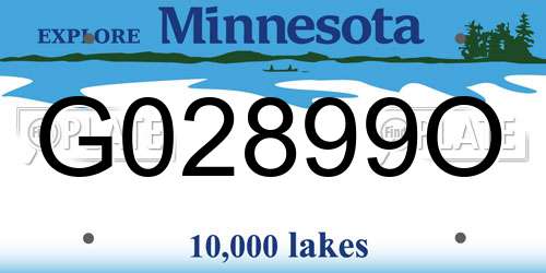 G02899O Minnesota License Plate