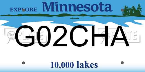 G02CHA Minnesota License Plate