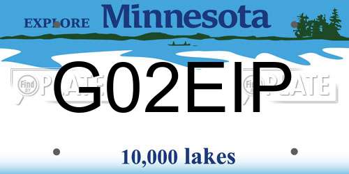 G02EIP Minnesota License Plate