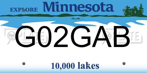 G02GAB Minnesota License Plate