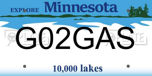 G02GAS Minnesota License Plate