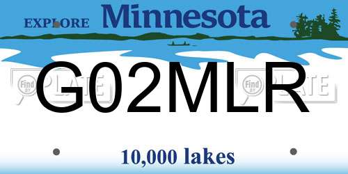 G02MLR Minnesota License Plate