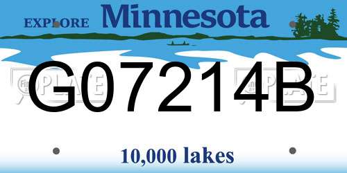 G07214B Minnesota License Plate