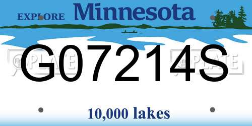 G07214S Minnesota License Plate