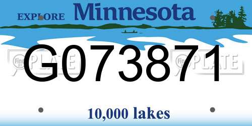G073871 Minnesota License Plate