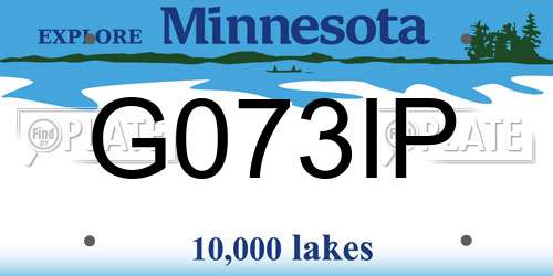 G073IP Minnesota License Plate