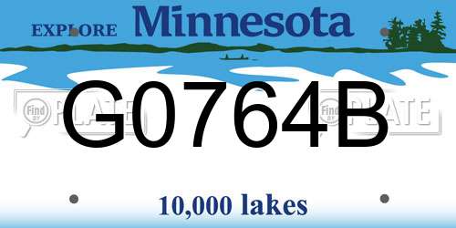 G0764B Minnesota License Plate