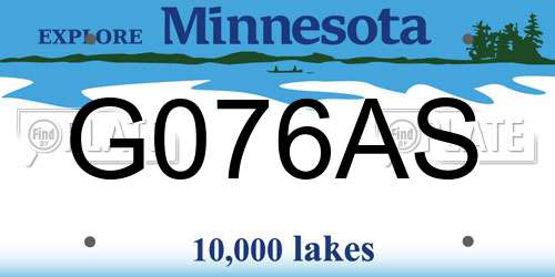 G076AS Minnesota License Plate
