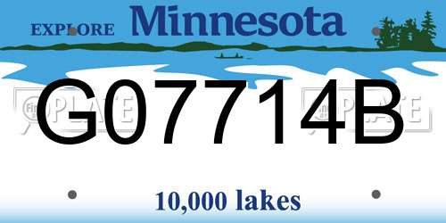 G07714B Minnesota License Plate