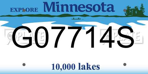G07714S Minnesota License Plate