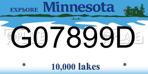 G07899D Minnesota License Plate