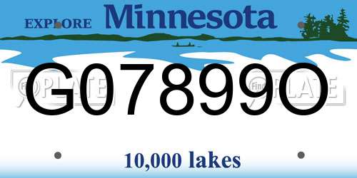 G07899O Minnesota License Plate
