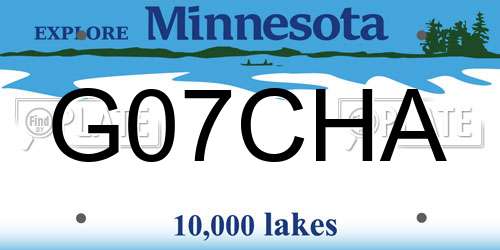 G07CHA Minnesota License Plate