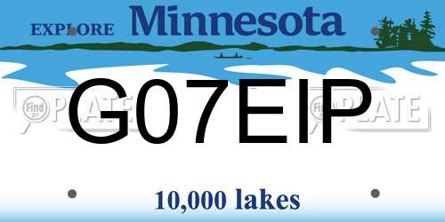 G07EIP Minnesota License Plate