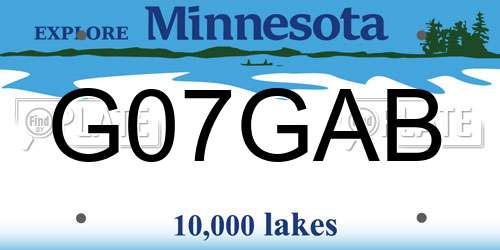 G07GAB Minnesota License Plate
