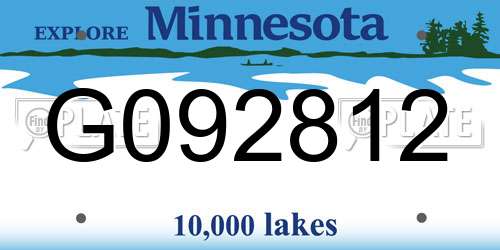 G092812 Minnesota License Plate