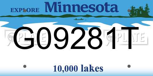 G09281T Minnesota License Plate