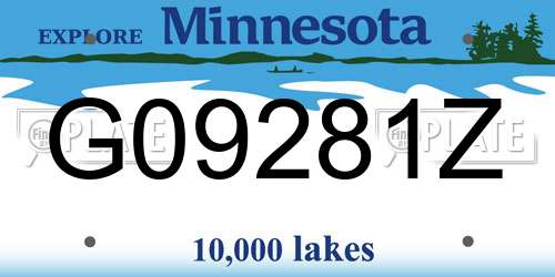 G09281Z Minnesota License Plate
