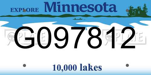 G097812 Minnesota License Plate