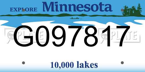 G097817 Minnesota License Plate