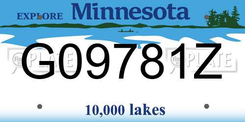 G09781Z Minnesota License Plate