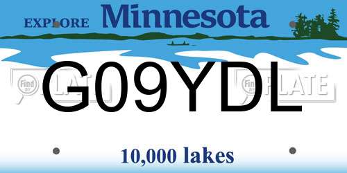 G09YDL Minnesota License Plate