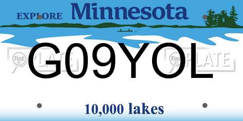 G09YOL Minnesota License Plate