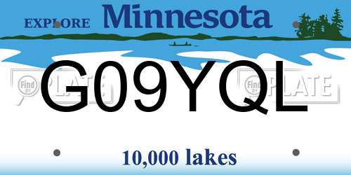 G09YQL Minnesota License Plate
