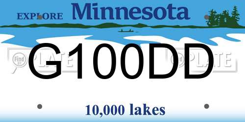 G100DD Minnesota License Plate