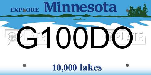 G100DO Minnesota License Plate