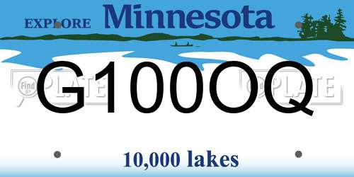 G100OQ Minnesota License Plate