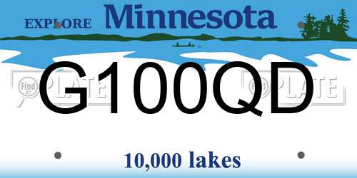 G100QD Minnesota License Plate
