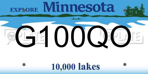G100QO Minnesota License Plate