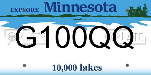 G100QQ Minnesota License Plate