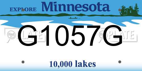 G1057G Minnesota License Plate