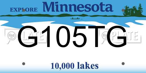 G105TG Minnesota License Plate